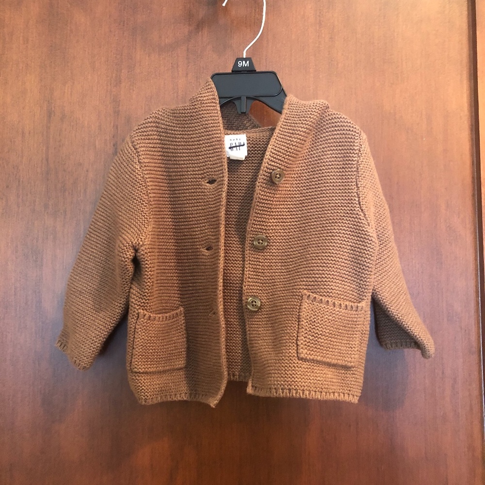 Baby Gap Brown Teddy Bear Hoodie Sweater